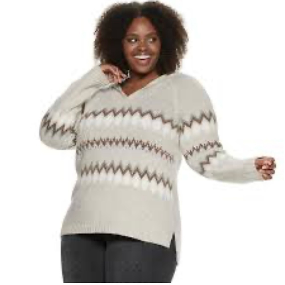 Evri Hooded Gray Sweater Size 0X